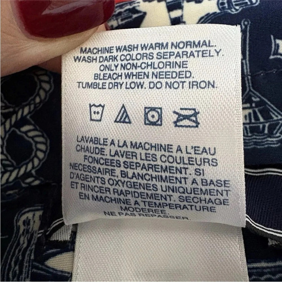 Lands’ End Men’s L 36-38 Swim Trunks Key Pocket Nautical Navy Blue (1561) - Picture 5 of 5